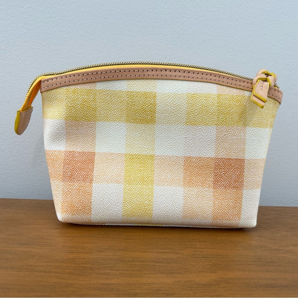 Dooney & Bourke Yellow and Orange Plaid Cosmetic Bag - Picture 2 of 5